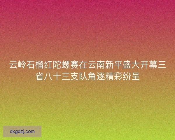云岭石榴红陀螺赛在云南新平盛大开幕三省八十三支队角逐精彩纷呈