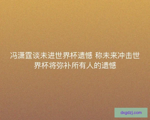 冯潇霆谈未进世界杯遗憾 称未来冲击世界杯将弥补所有人的遗憾